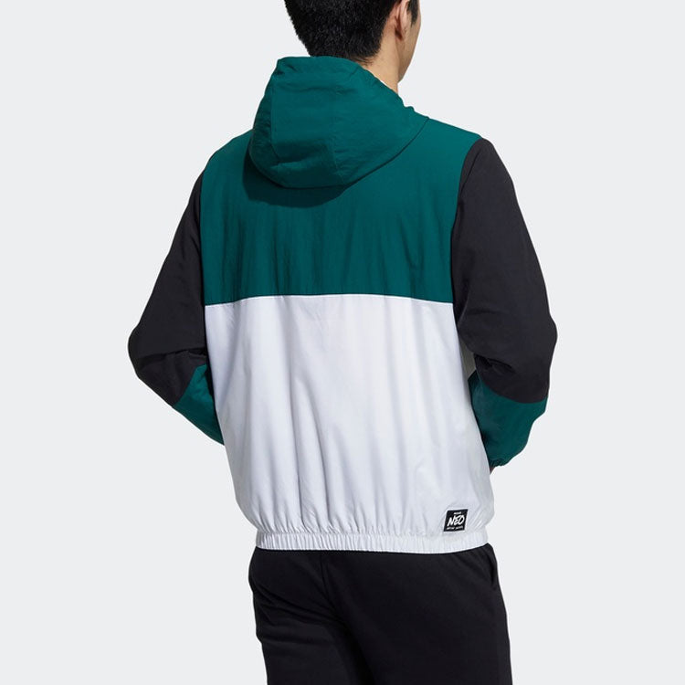 adidas neo M Fd Wb 1 Casual Sports Colorblock Hooded Jacket Green H45091