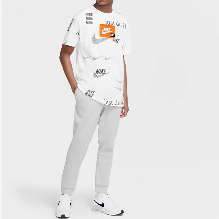 Nike Sportswear Pattern Short Sleeve 'Just Do It White' CW0378-100