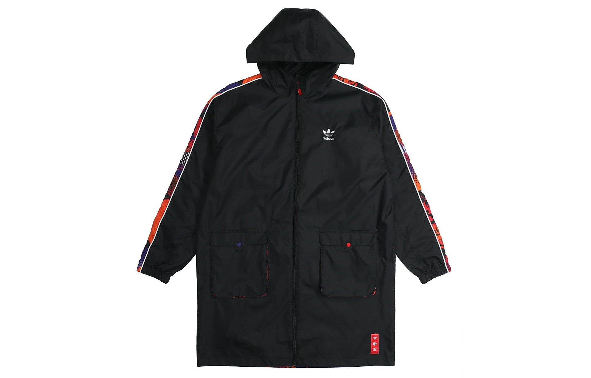 adidas originals Cny Parka Casual hooded Sports reversible mid-length trench coat Jacket Black GN5451