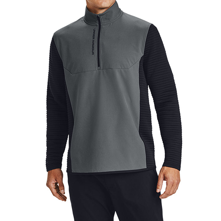 Men's Under Armour Storm Evolution Daytona Half Zipper Colorblock Sports Long Sleeves Gray 1360513-012