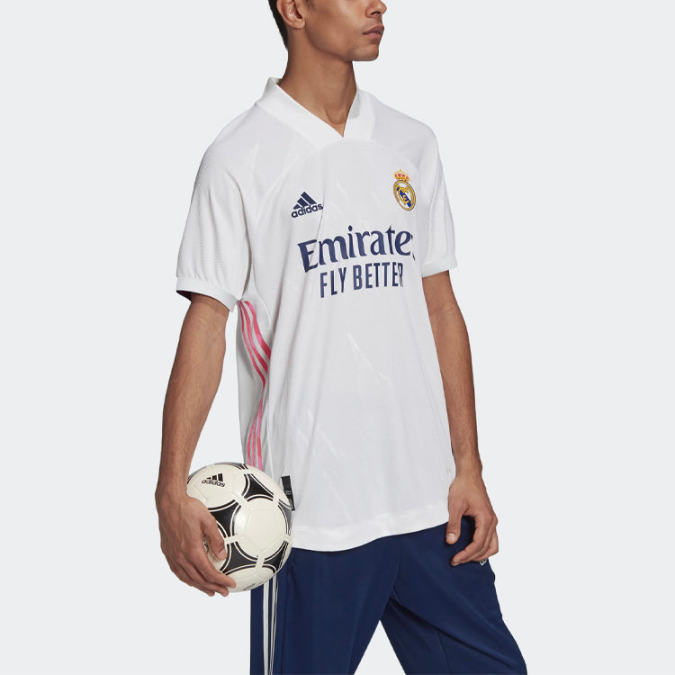 adidas real Madrid 20-21 Season Player Edition Home Alphabet Logo Stripe Sports Soccer/Football Short Sleeve Jersey FM4736