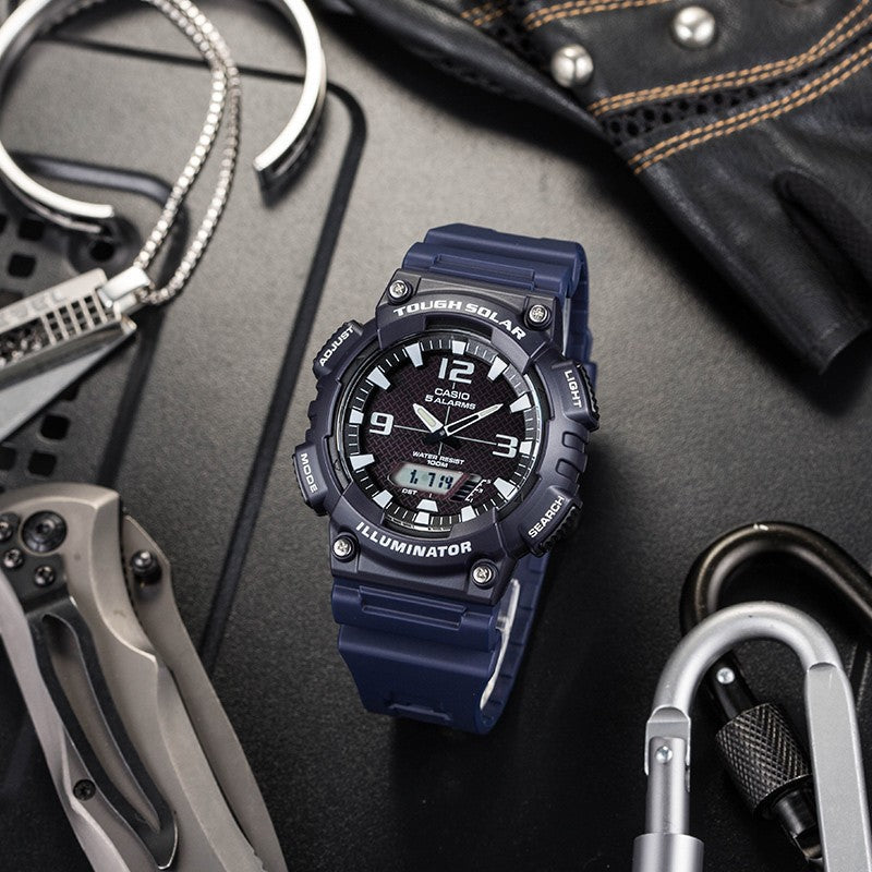 CASIO Waterproof Solar Powered Quartz Sports Mens Blue Analog AQ-S810W-2A2