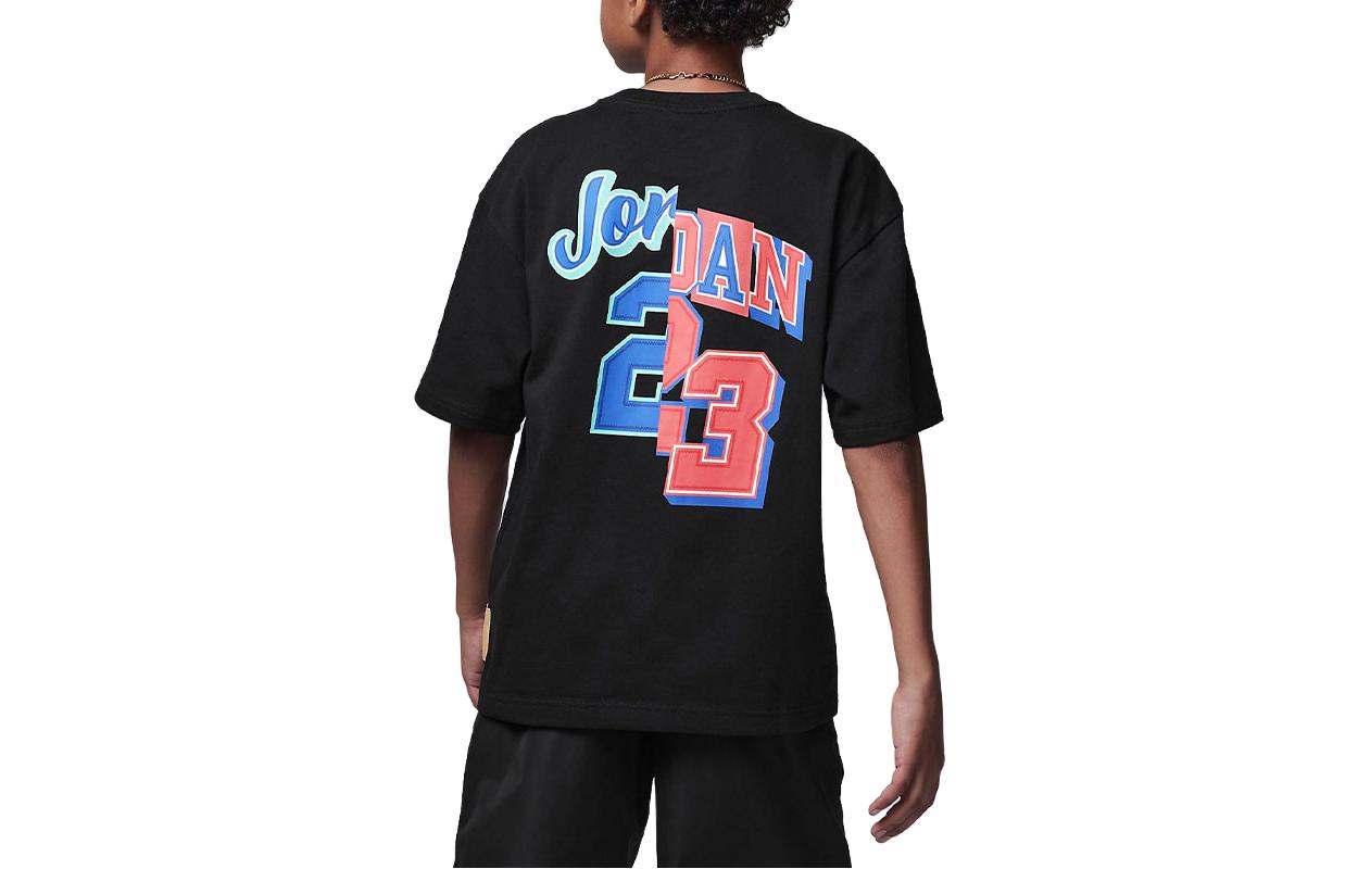 (GS) Air Jordan Oversized T-Shirt 'Black Multi' FV2829-010