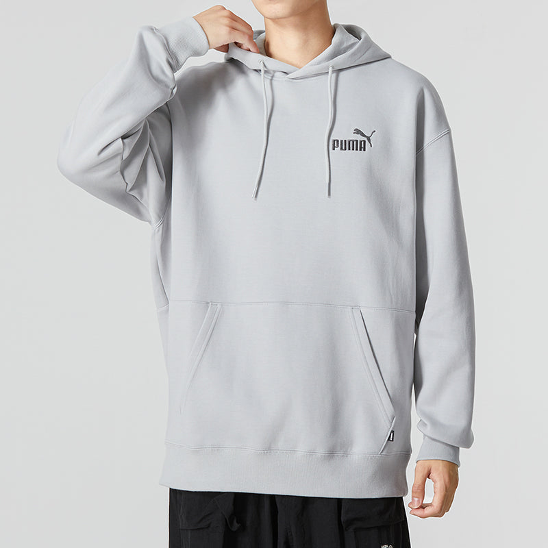 PUMA Small Logo Relaxed Logo Hoodie 'Grey' 673624-19