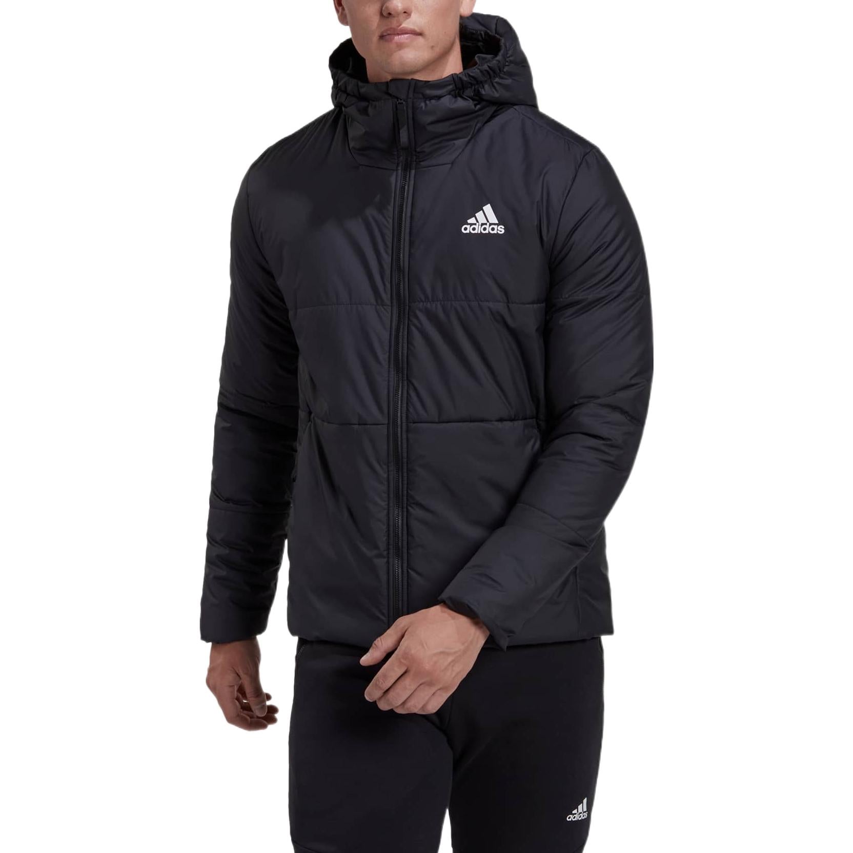 adidas BSC 3-Stripes Hooded Insulated Jacket Asia Sizing 'Black' HG6276