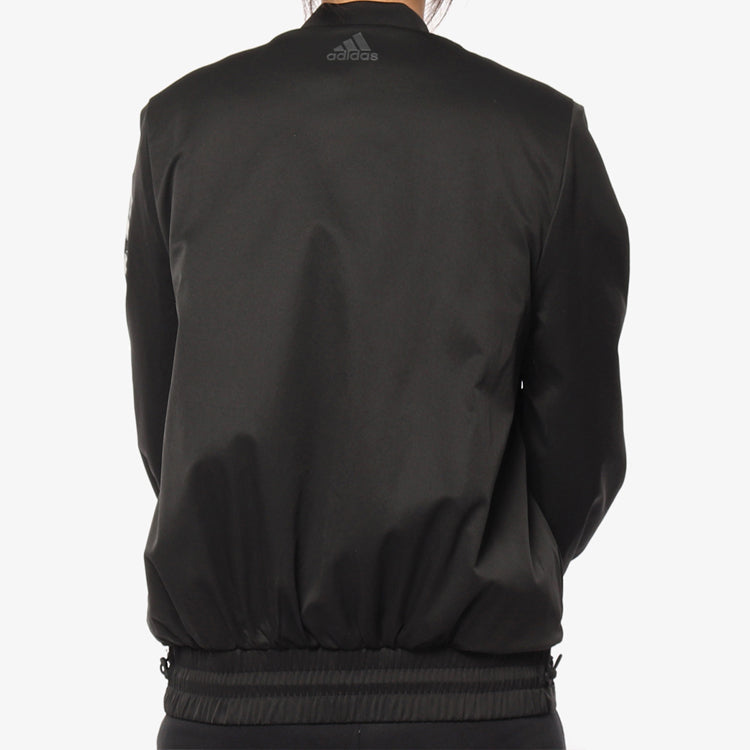 (WMNS) adidas Solid Color Zipper Casual Sports Jacket Black DX9706
