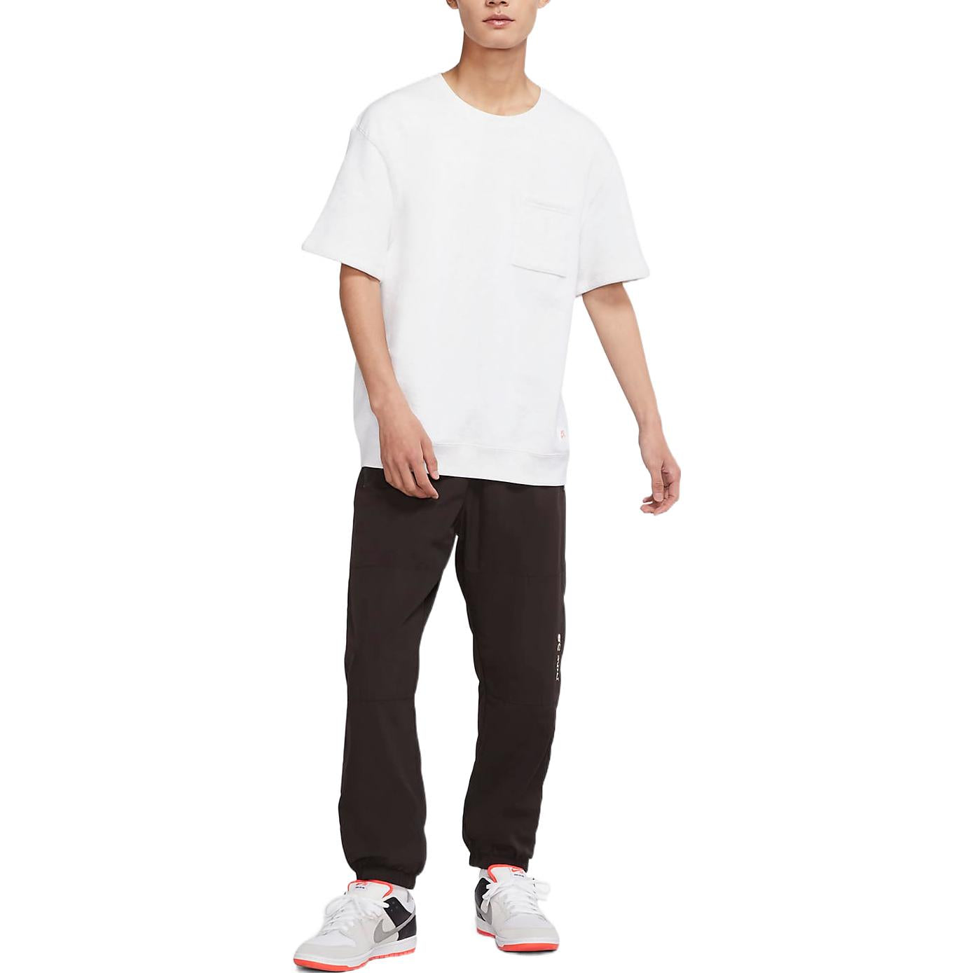 Nike Solid Color Pocket Skateboard Sports Round Neck Short Sleeve Unisex White DH2930-051