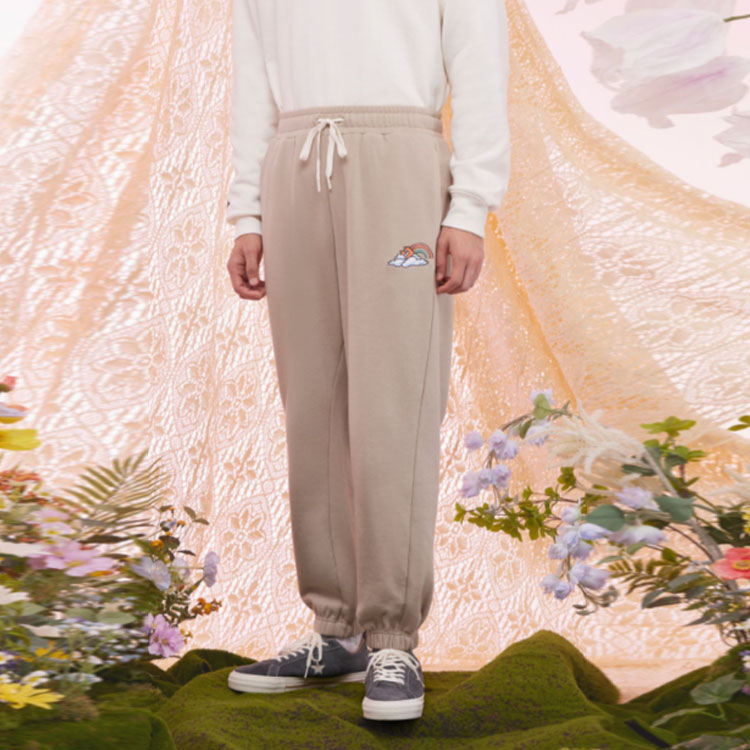 Converse Rainbow Logo Sweatpants Asia Sizing 'Tan' 10025829-A01