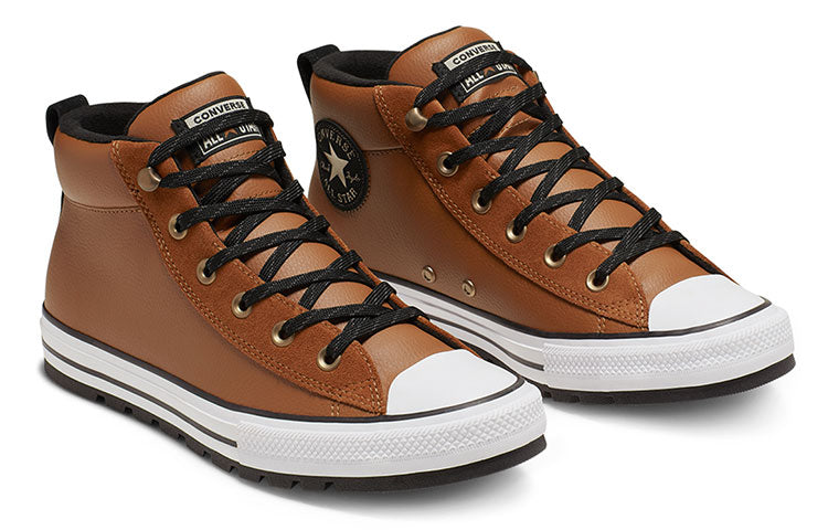 Converse Chuck Taylor All Star Street Leather Mid Top 'White Brown' 166073C