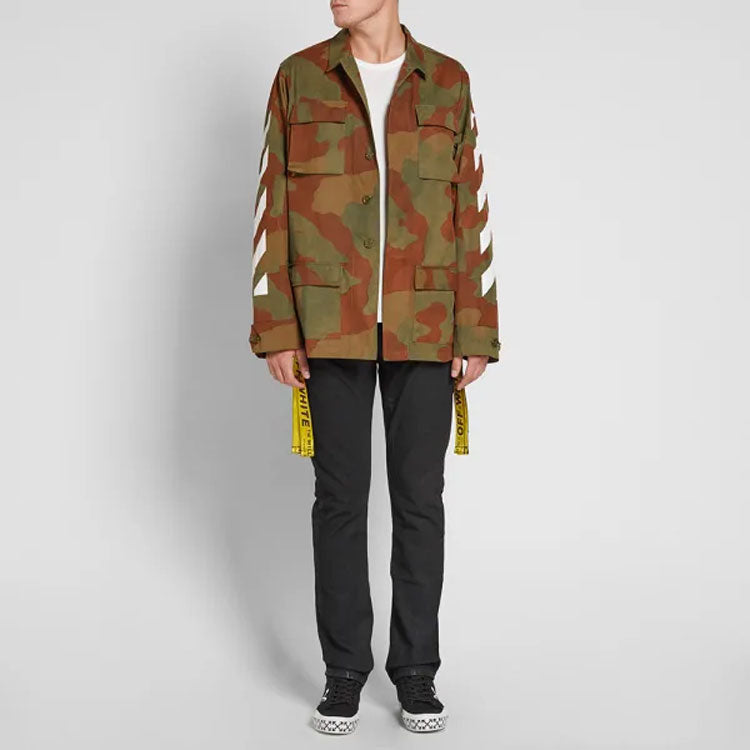 Off-White Mens Arrows Sketch Camouflage Cotton Jacket OMEA007F175640289901
