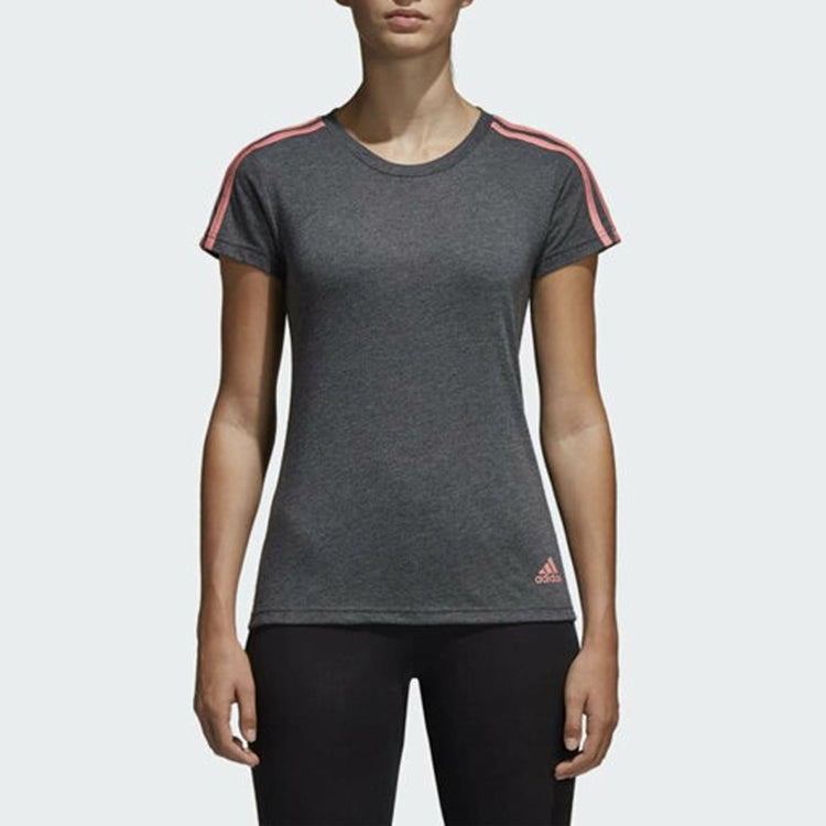 (WMNS) adidas Pink Stripe Short Sleeve Gray CF8834
