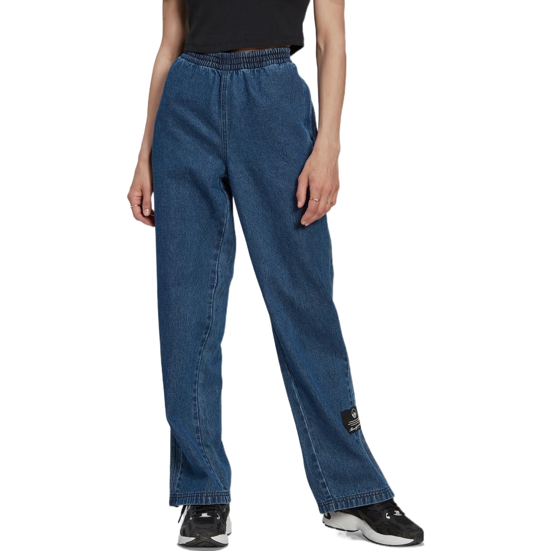 (WMNS) adidas Mid Waist Denim Pants Asia Sizing 'Blue' HL9058
