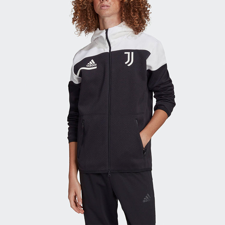 adidas Juve Zne 20-21 Season Juventus Soccer/Football Sports Jacket Black GN5452