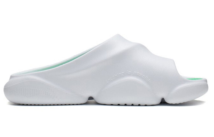 (WMNS) Li-Ning 8 PE Courtside Sport Slides 'White Green' ABTS010-14