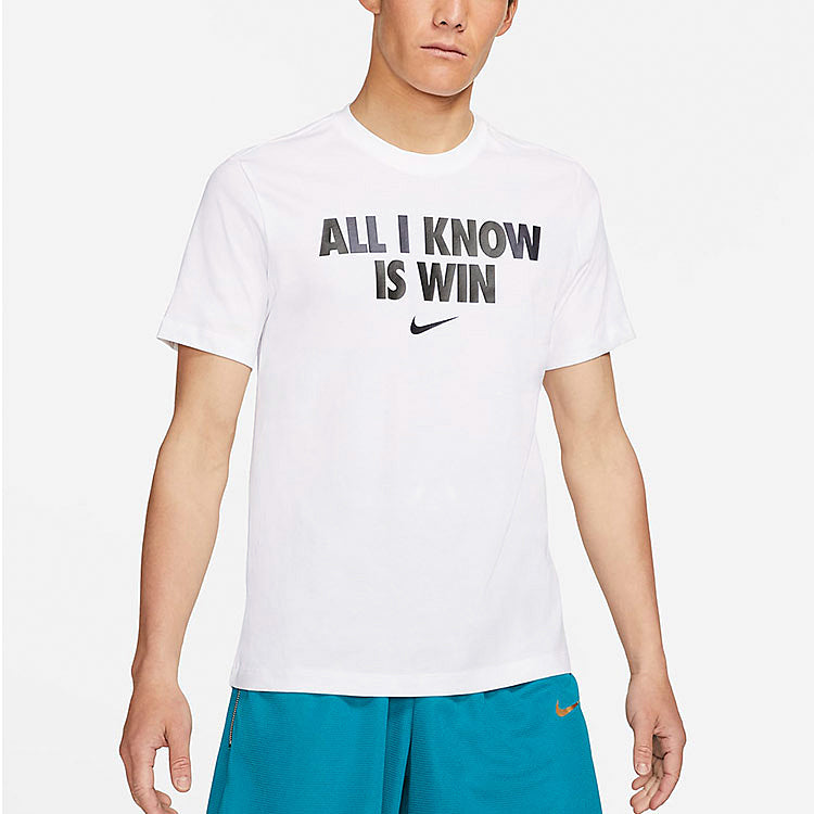 Nike All I Know Is Win Casual Sport Alphabet Printing Short Sleeve Men's White DD0774-100
