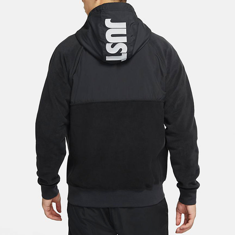 Nike Sportswear Casual Sports Splicing Pullover Fleece Lined Black DC4114-010