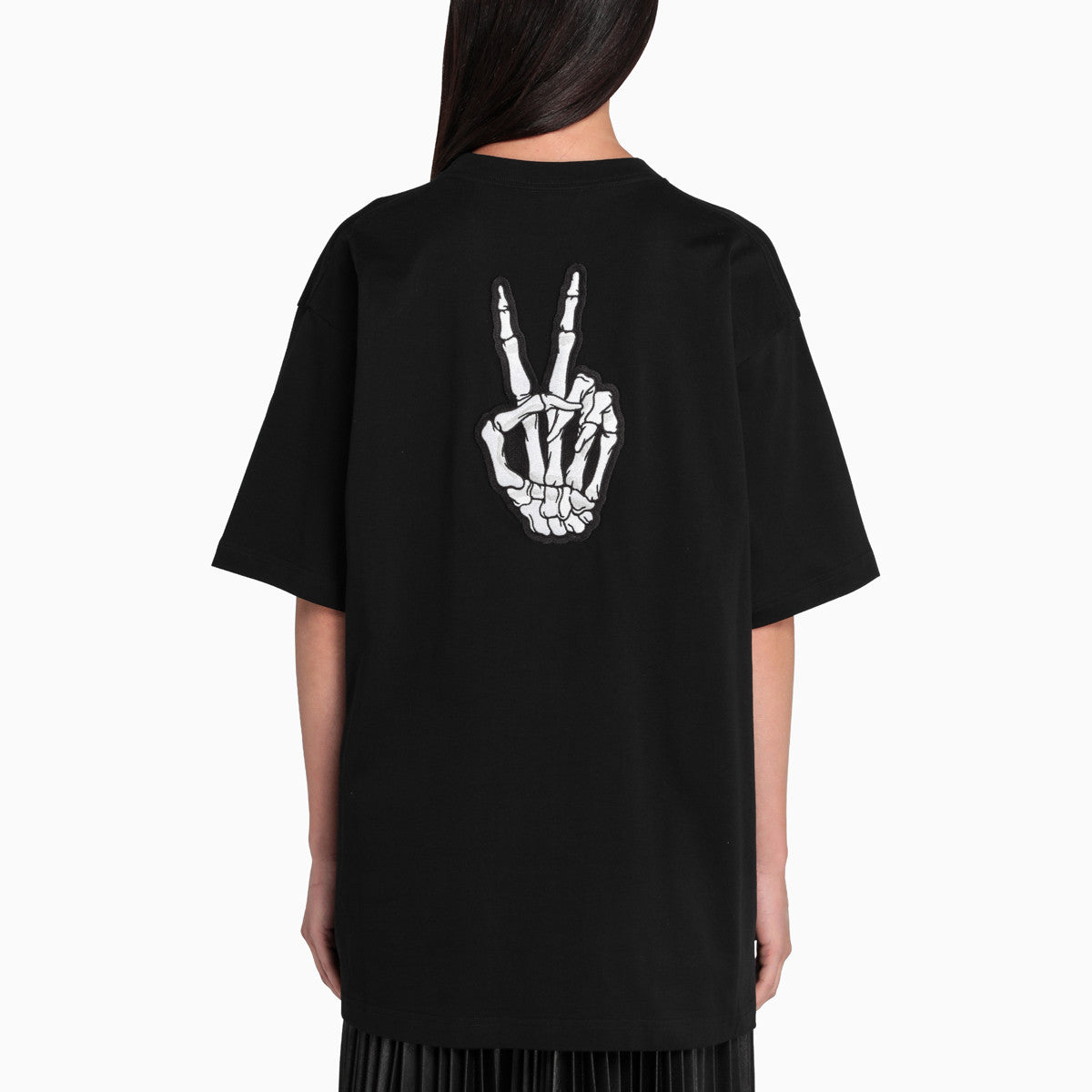 Balenciaga SS21 Drip Peace Large Fit Printing Tee Black 641655TKVA11012