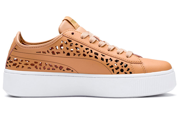 (WMNS) PUMA Vikky Stacked Laser Cut SoftFoam Sneakers Brown 369378-03