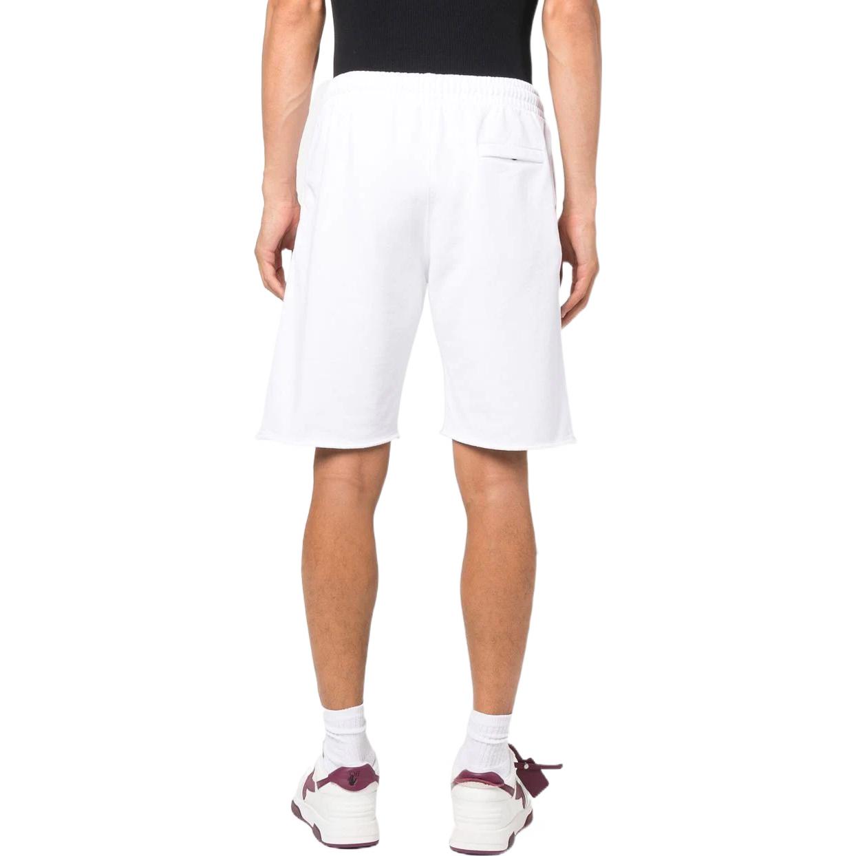 Men's Off-White FW22 Solid Color Logo Embroidered Straight Sports Shorts Ordinary Version White OMCI006F22FLE0030110