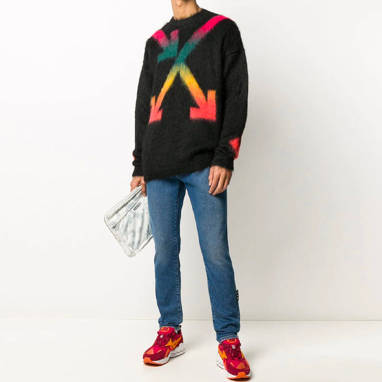 Off-White Rainbow Gradient Arrow Knit Black OMHA036E20KNI0021087