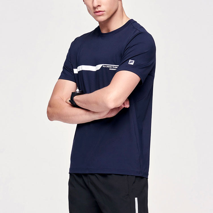 FILA Logo Alphabet Printing Round NeckShort Sleeve Men's Blue A11M121101F-NV
