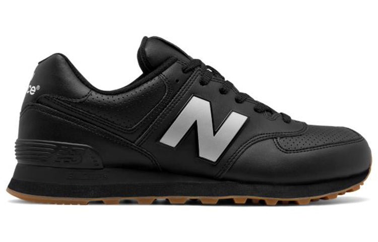 New Balance 574 Leather Shoes 'Black Silver' ML574LEB