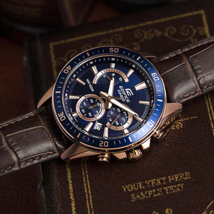 Casio Edifice Sheen Analog Watch 'Brown Royal Blue Gold' EFR-552GL-2A