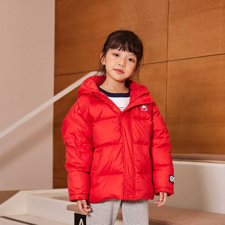 (GS) Converse Logo Printed Down Jacket 'Red White' CV2142005GS-004