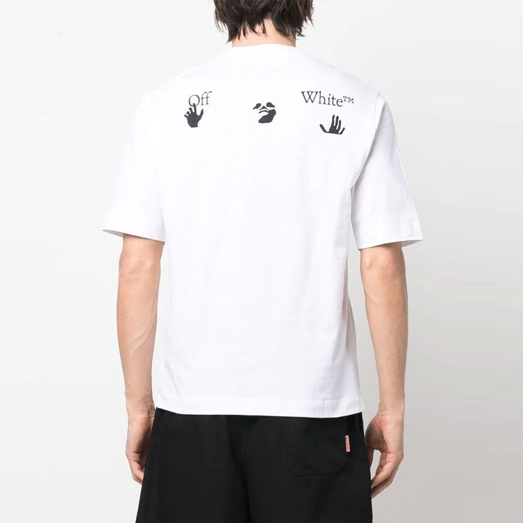 Off-White SS22 Solid Color Logo Printing Round Neck Short Sleeve Slim Fit Version White OMAA119S22JER0020110