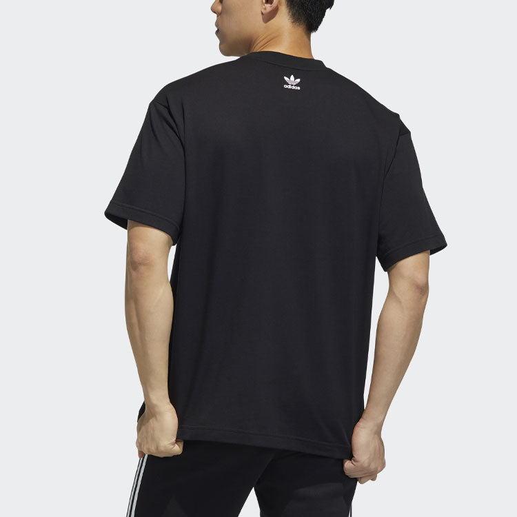 adidas originals Tee Ss Printed Sport Crew Neck Short Sleeve Men's Black HB6859