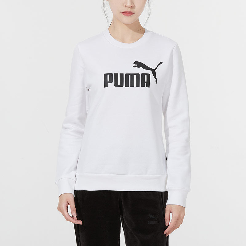 (WMNS) PUMA Essential Logo Fleece Crew Neck Sweater 'White' 847678-02
