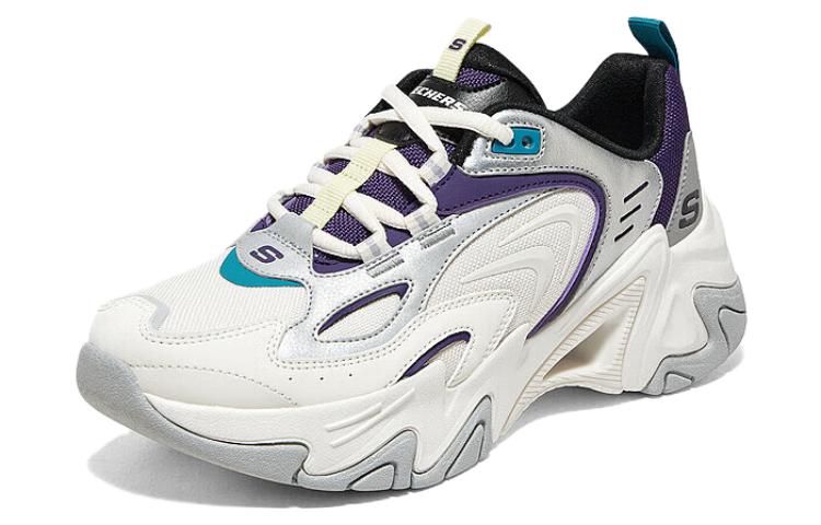 (WMNS) Skechers D'Lites Stamina Shoes 'White Silver Purple' 896261-WMLT