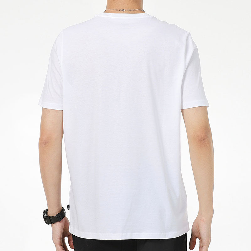 PUMA Logo Print Round Neck Short Sleeves T Shirt White 847720-02