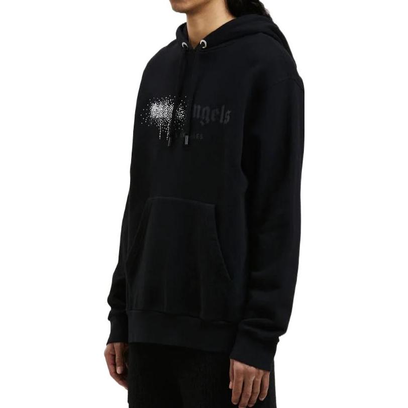 Palm Angels Fw22 Rhinestone Sprayed Hoodie 'Black' PMBB003F22FLE0011010
