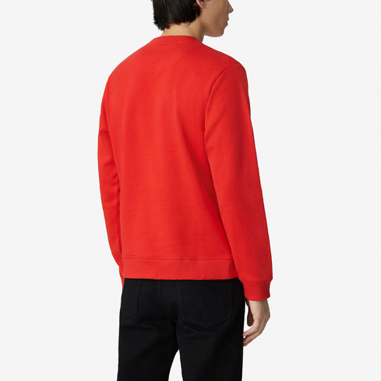 Men's KENZO China Capsule Series Tiger Head Embroidered Round Neck Pullover Red FB55SW1204MN-21