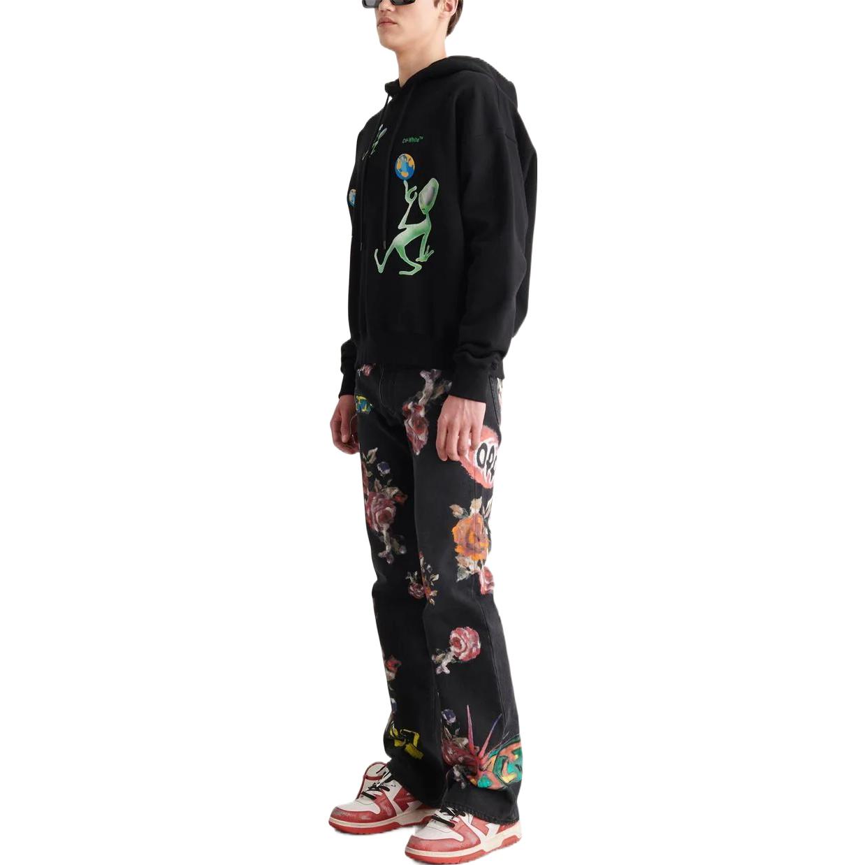 Off-White Alien Arrow Skate Hoodie 'Black' OMBB085F22FLE0161050
