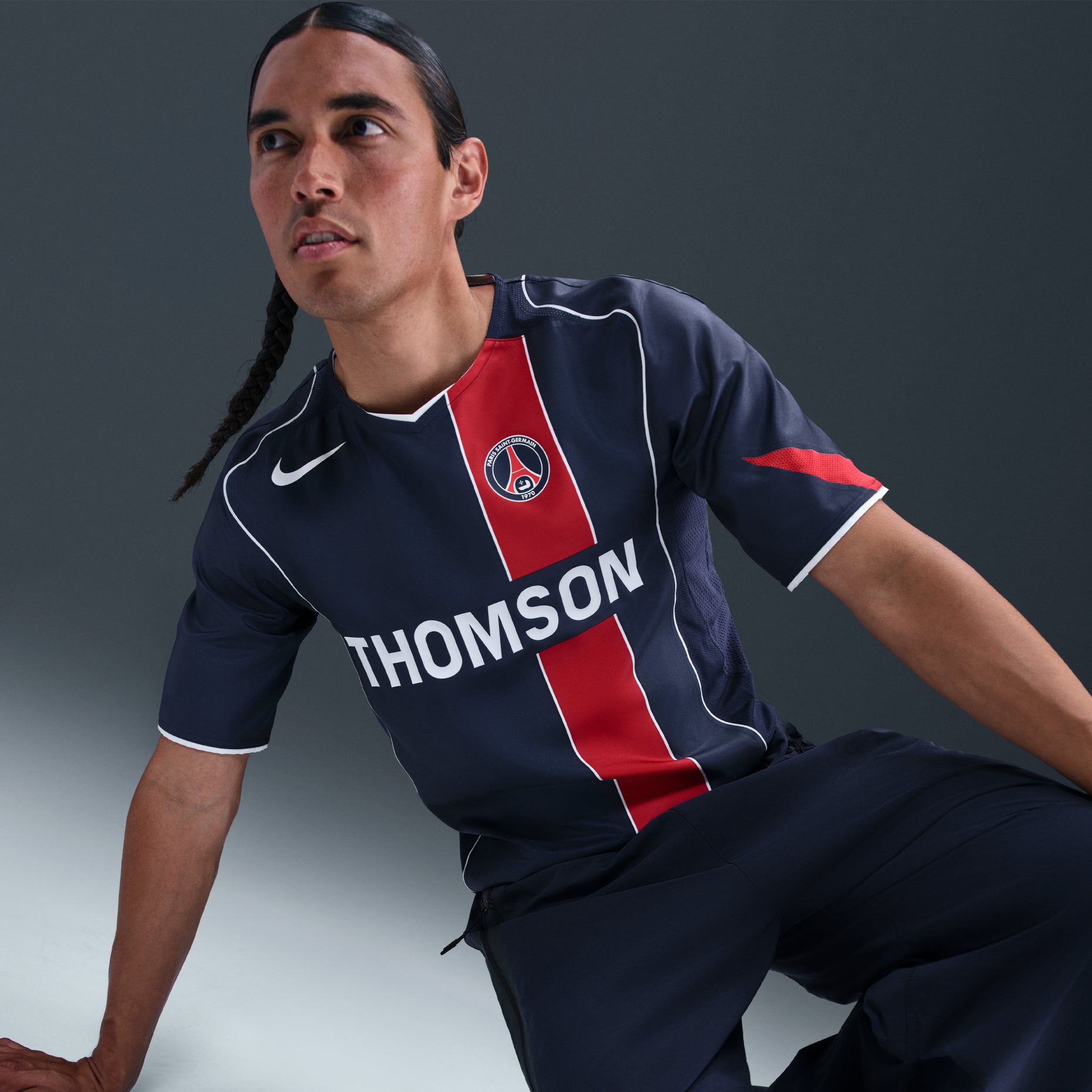 Nike x Paris Saint Germain 2004 Total 90 Reissue Replica T-Shirt 'Midnight Navy University Red' IF9578-410