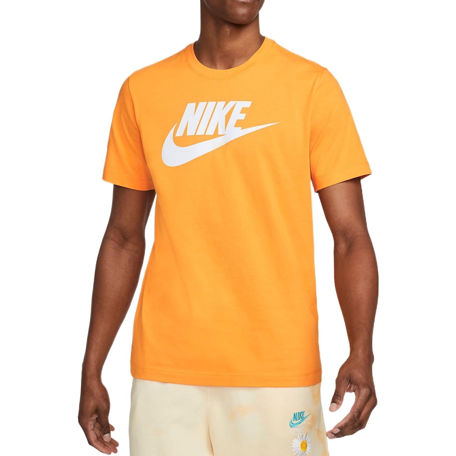 Nike Alphabet Large Logo Printing Round Neck Short Sleeve Yellow AR5005-887
