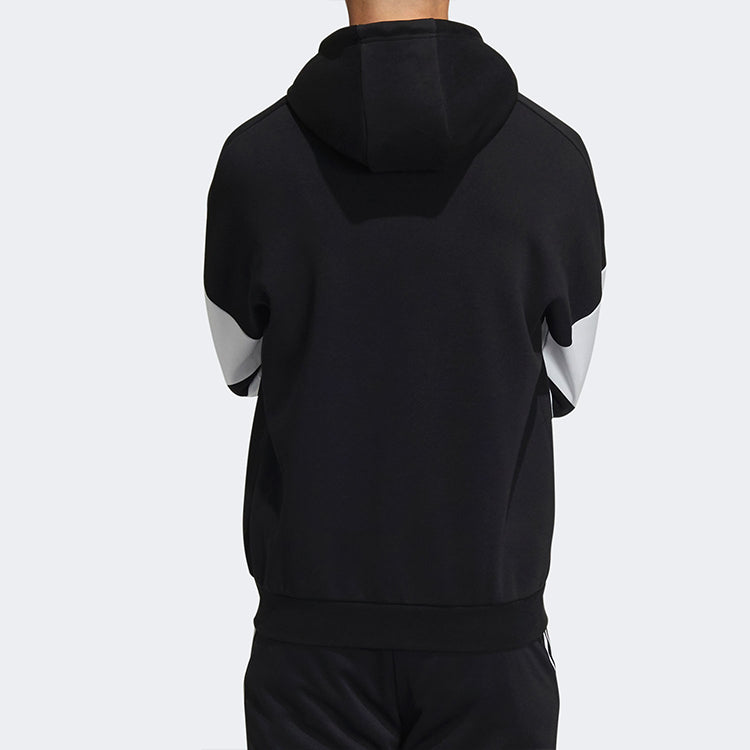 adidas Contrasting Colors Athleisure Casual Sports Hooded Jacket Black GT6480