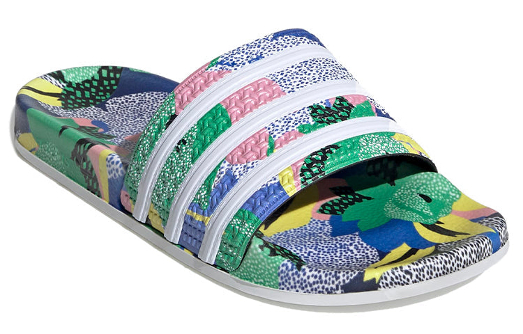 (WMNS) adidas Adilette Flowers Slippers 'Red Blue Pink' FW2529