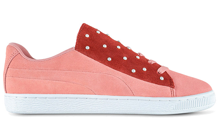 (WMNS) PUMA Suede Crush Pearl Studs Casual Board Shoes Pink/White/Red 370380-01