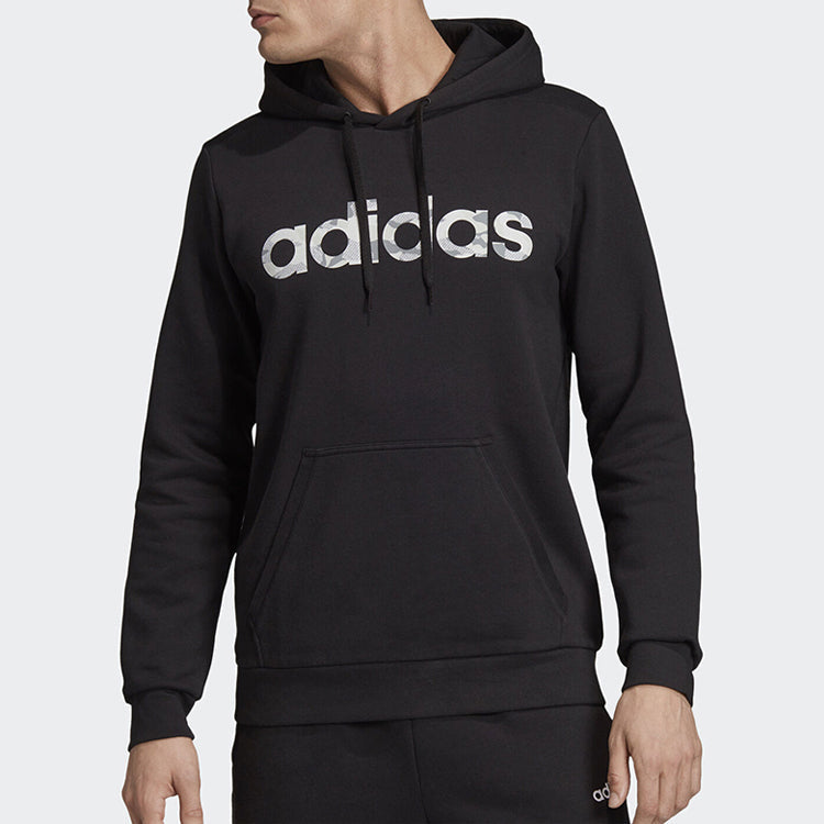 adidas E CAMO LIN SWEA Sports Hooded Shirt Men Black EI9730