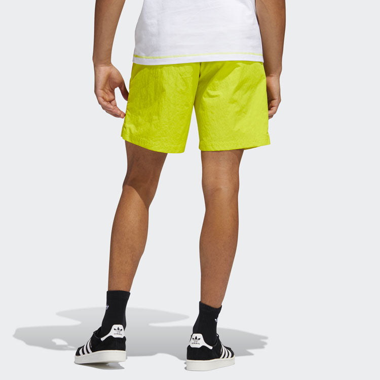 adidas originals Emb Woven Short Embroidered Casual Sports Shorts Yellow Green GN3857
