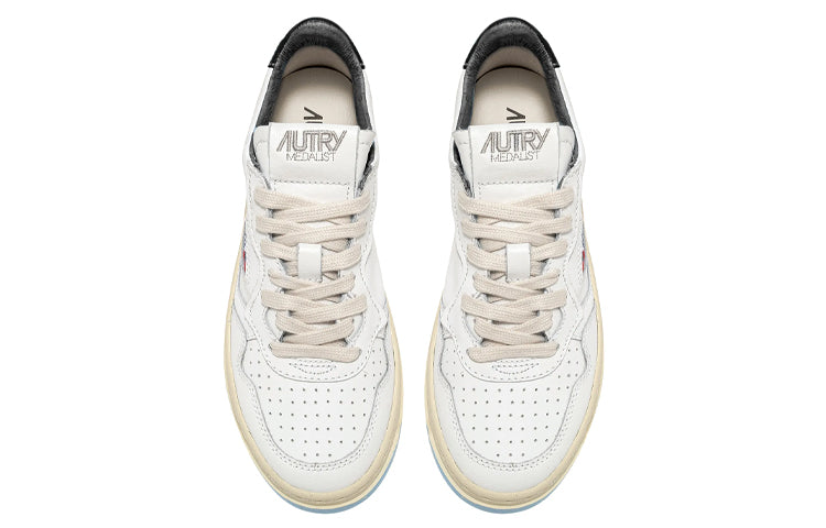 Autry Medalist Leather Low 'White Black' AULM-BB43