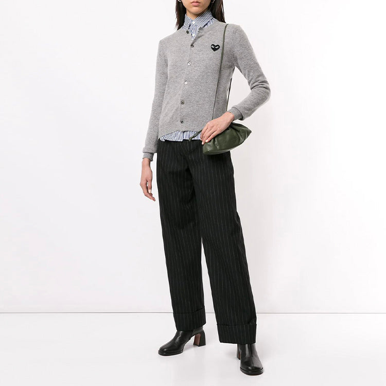 (WMNS) COMME des GARCONS PLAY Cardigan Black Heart 'Grey' AZ-N023-051-2