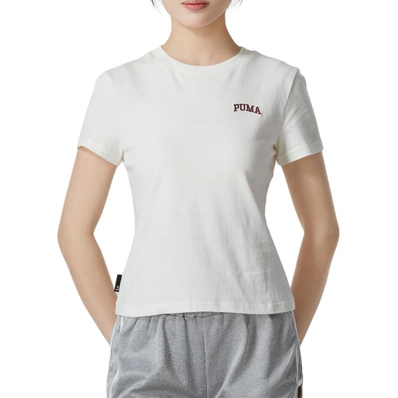 (WMNS) PUMA Wordmark Logo T-shirt Small Fit 'White' 630356-65