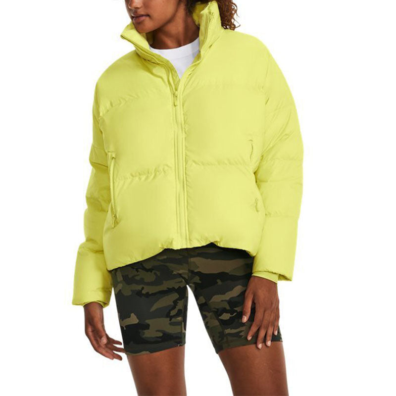 (WMNS) Under Armour ColdGear Infrared Fleece Down Jacket 'Neon Green' 1378858-743