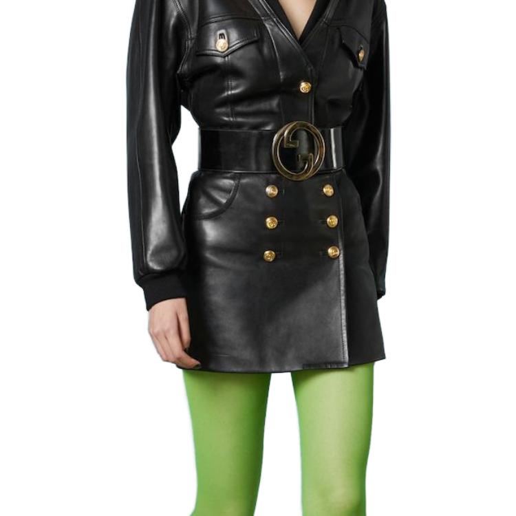 (WMNS) Gucci Leather Skirt 'Black' 746790-XN336-1000