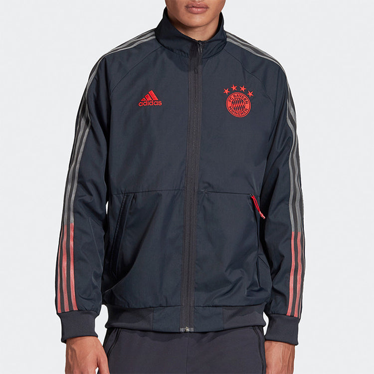 adidas FCB Anthem JKT Bayern Munich Soccer/Football Training Sports Jacket Gray FR3985