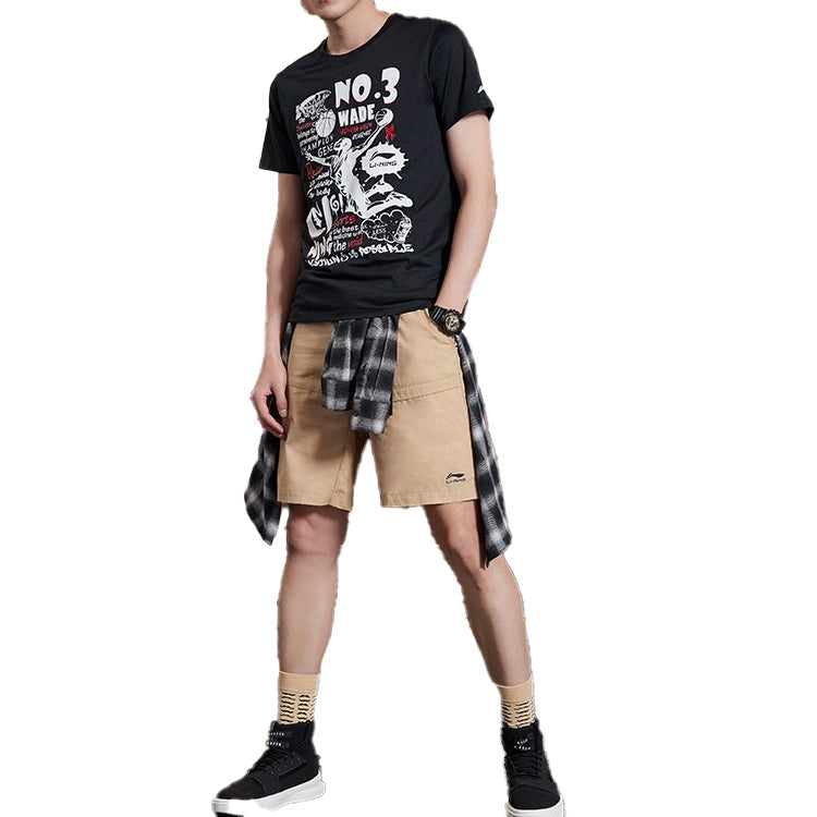 Li-Ning Wade Basketball Graphic T-shirt 'Black' AHSP273-1